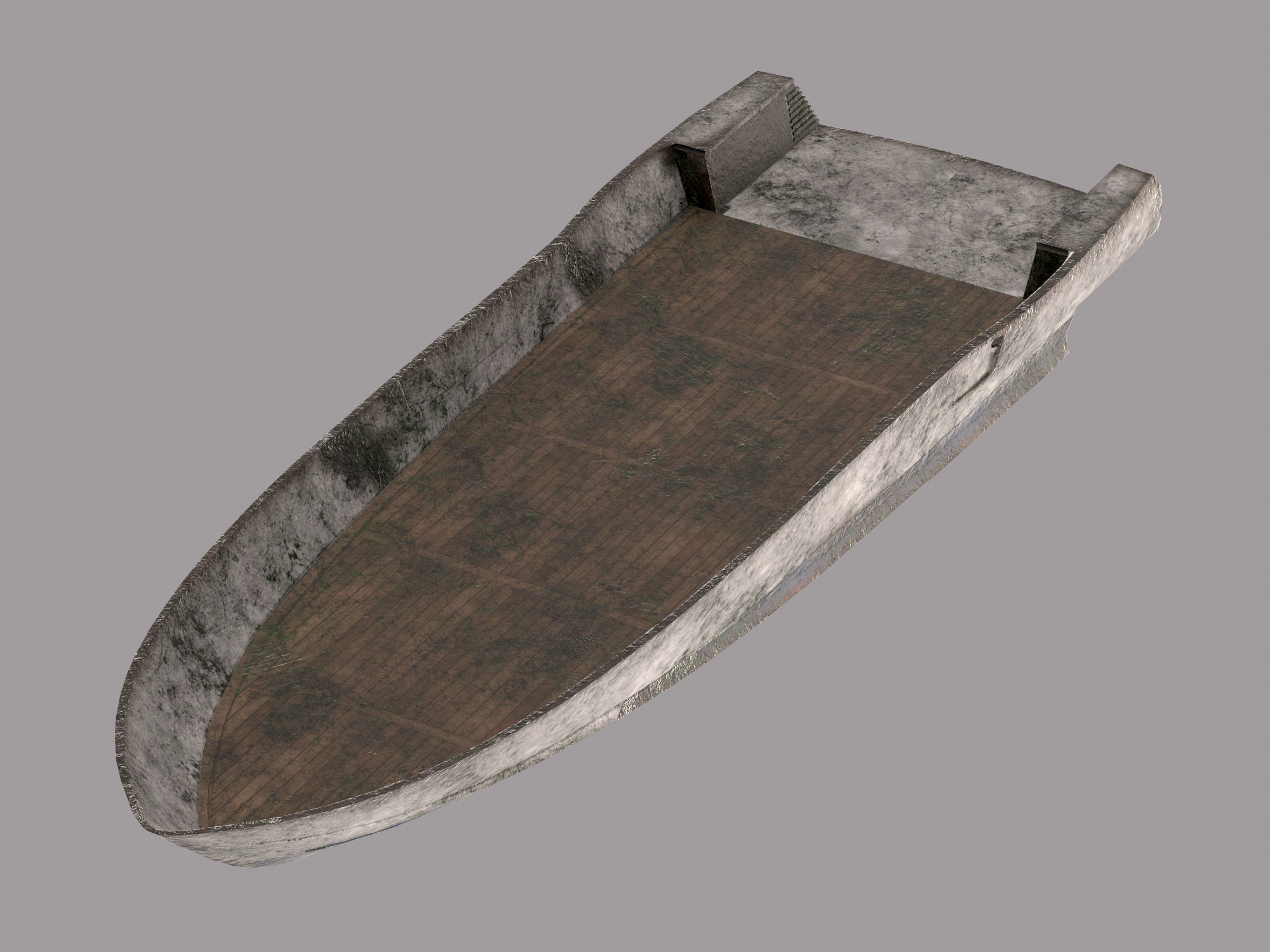 Yacht hull clean and ruined Low-poly 3D model_9