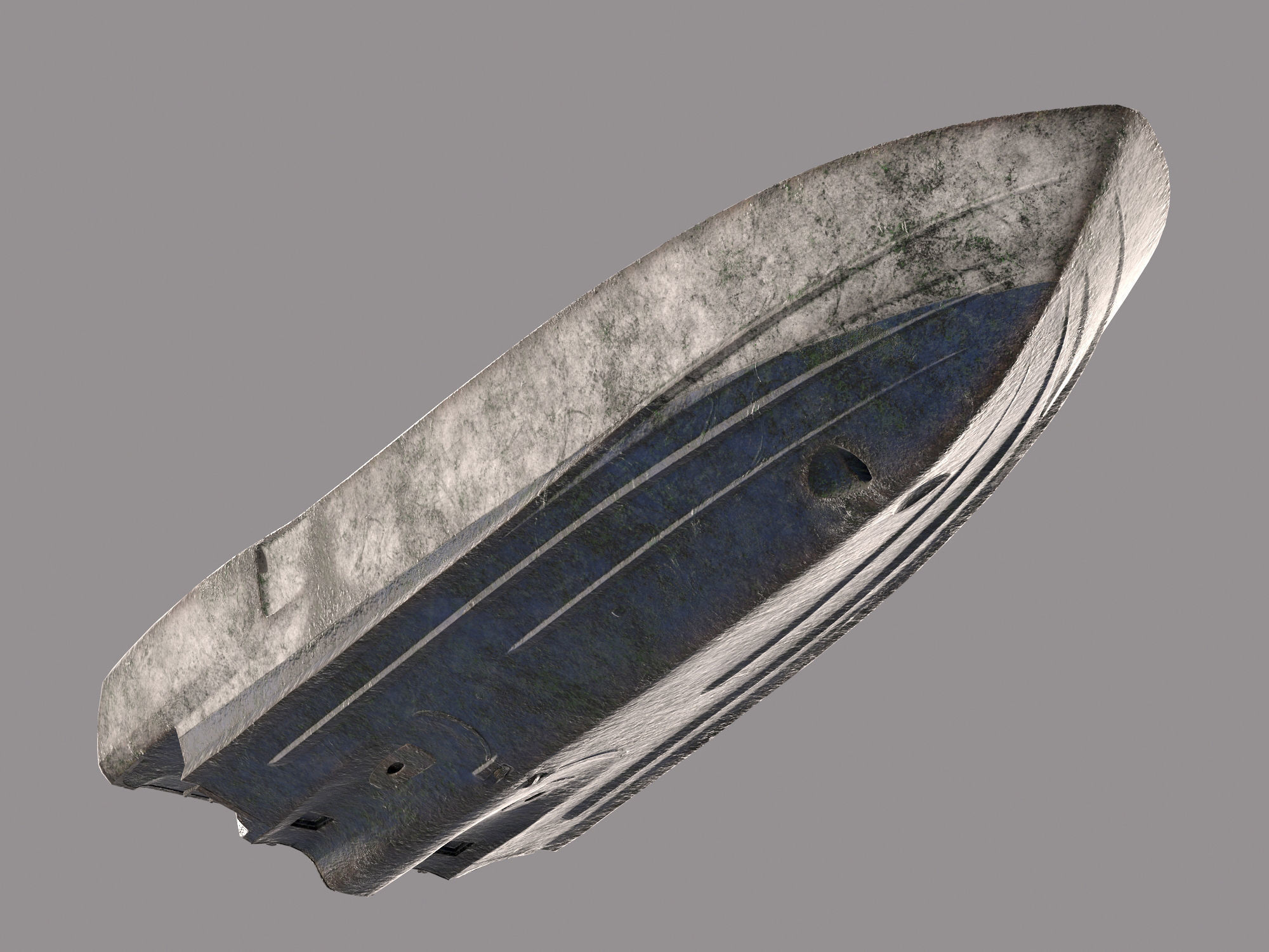 Yacht hull clean and ruined Low-poly 3D model_7