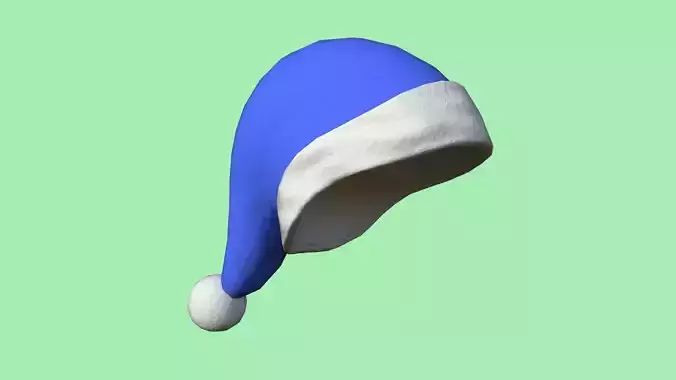 Santa Claus Hat 05 Blue - Character Design Fashion