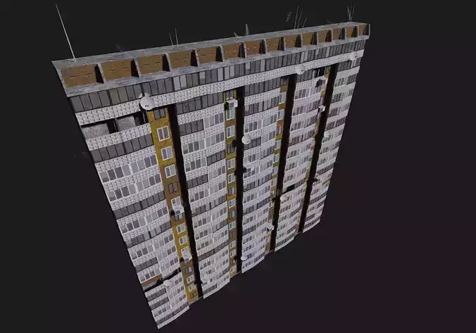 Khrushchyovka residential building with balconies