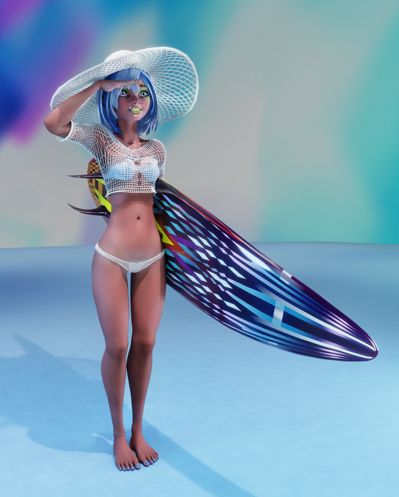 Monette Taida Rigged Female Blender Character 3D model_29