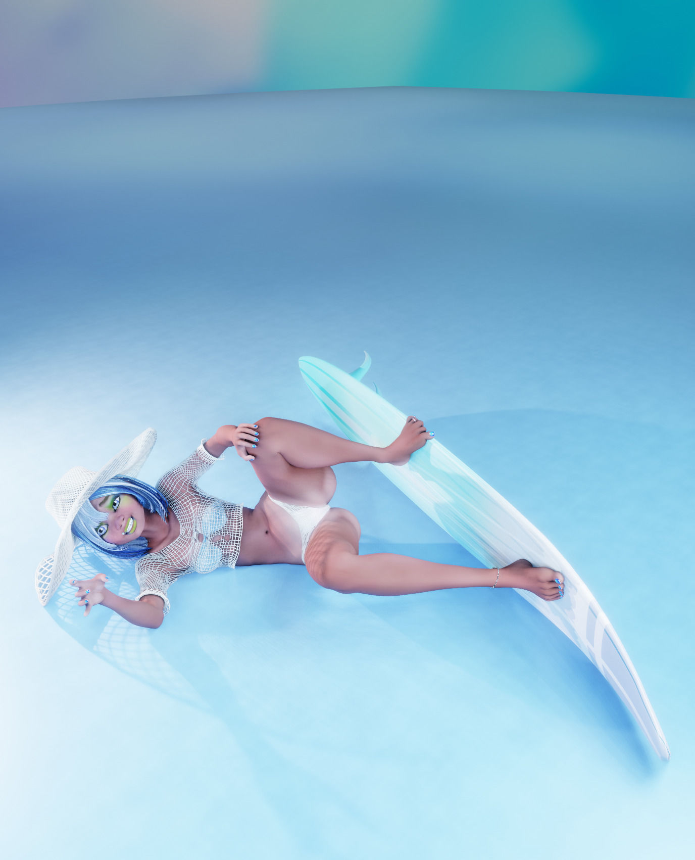 Monette Taida Rigged Female Blender Character 3D model_16