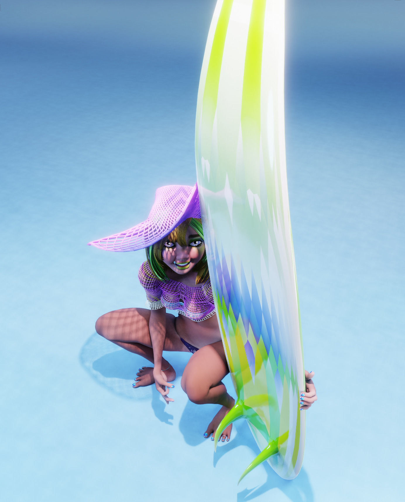 Monette Taida Rigged Female Blender Character 3D model_21