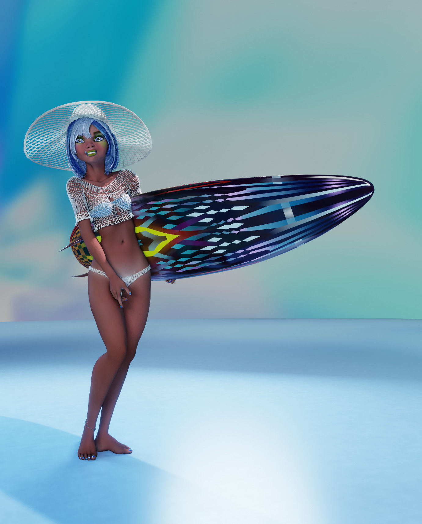 Monette Taida Rigged Female Blender Character 3D model_17