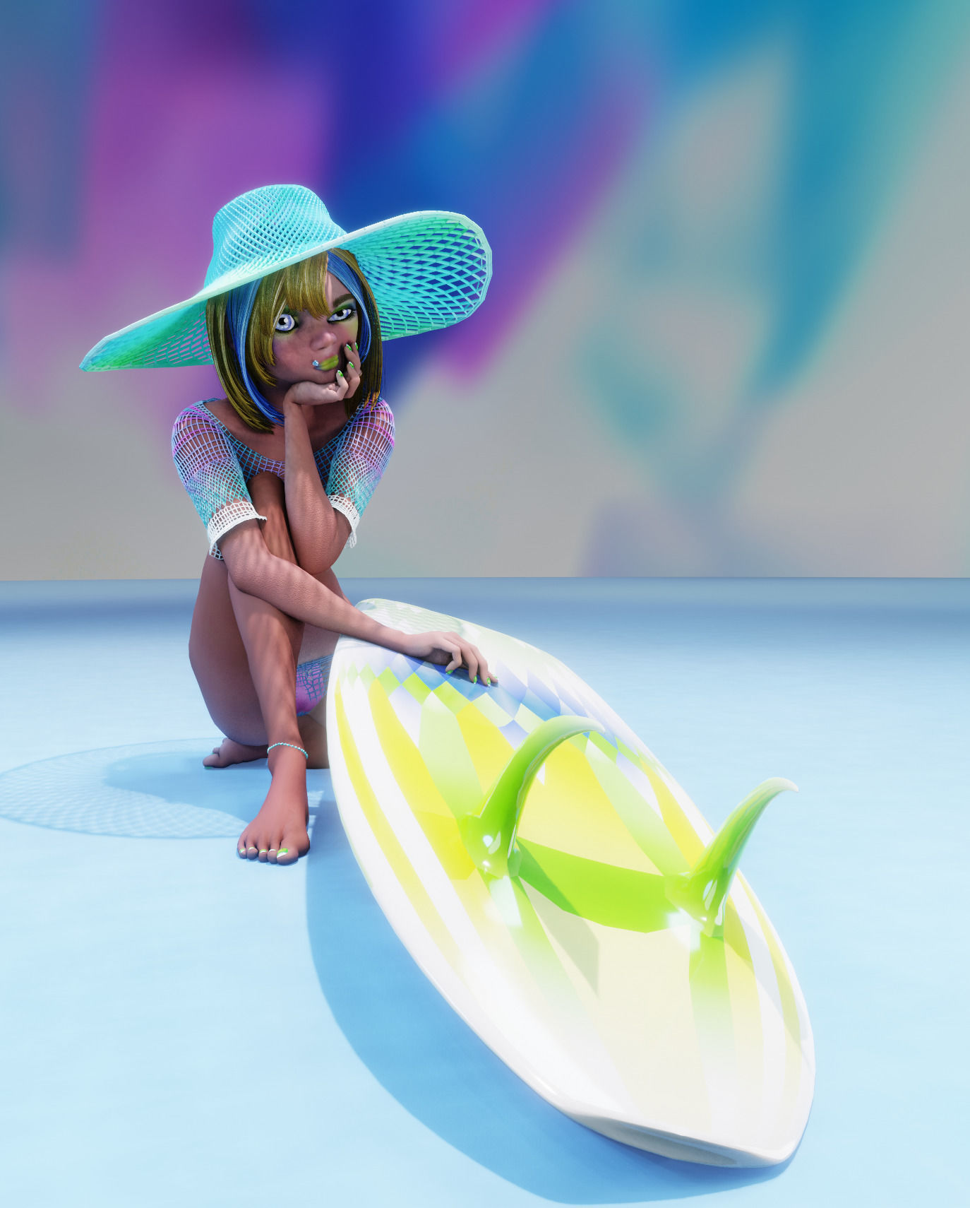 Monette Taida Rigged Female Blender Character 3D model_11