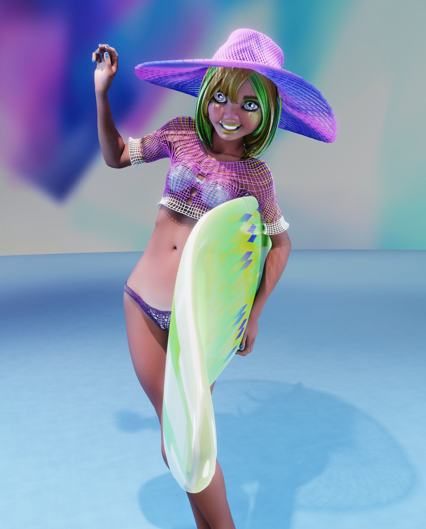 Monette Taida Rigged Female Blender Character 3D model_24