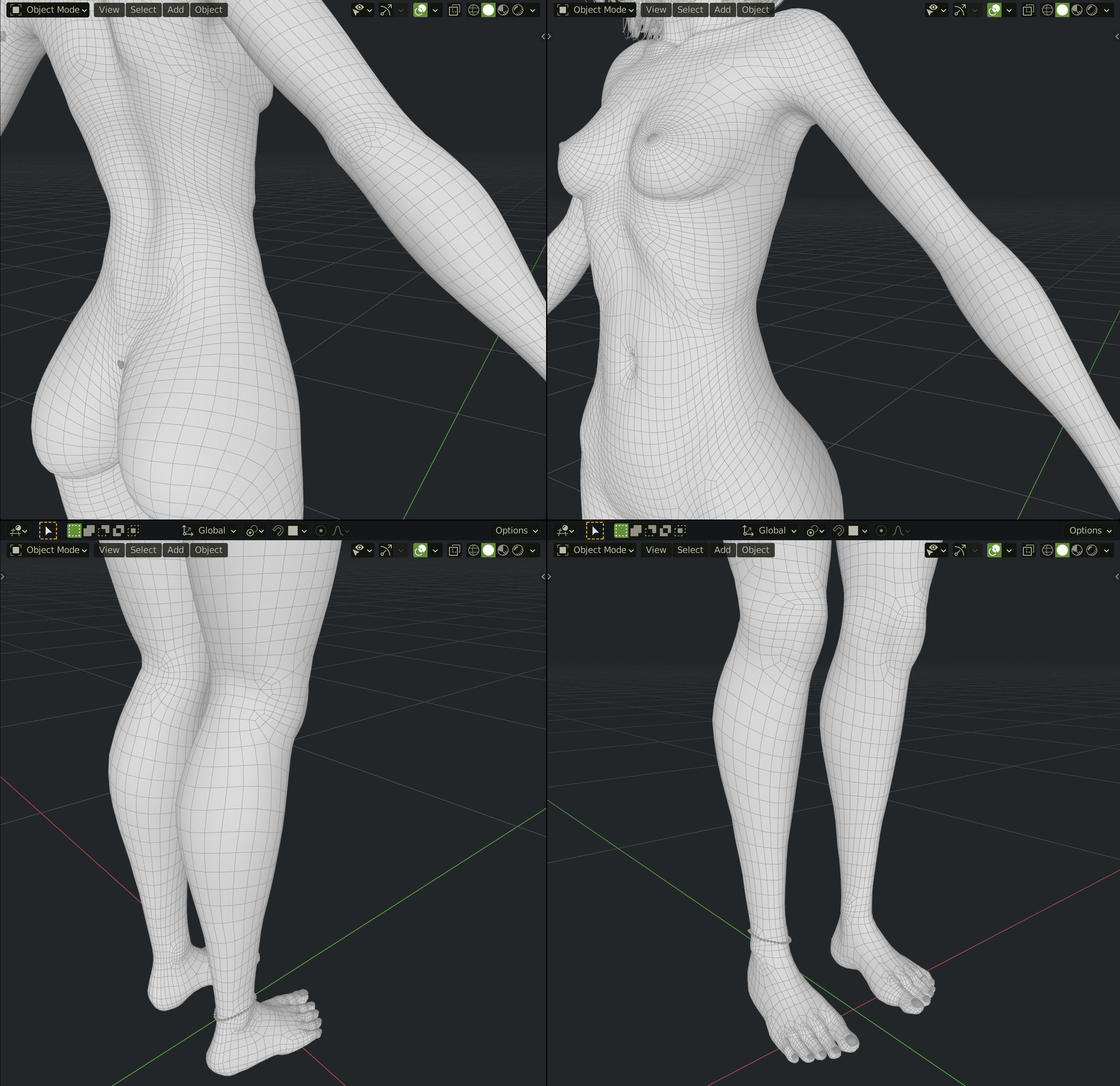 Monette Taida Rigged Female Blender Character 3D model_37