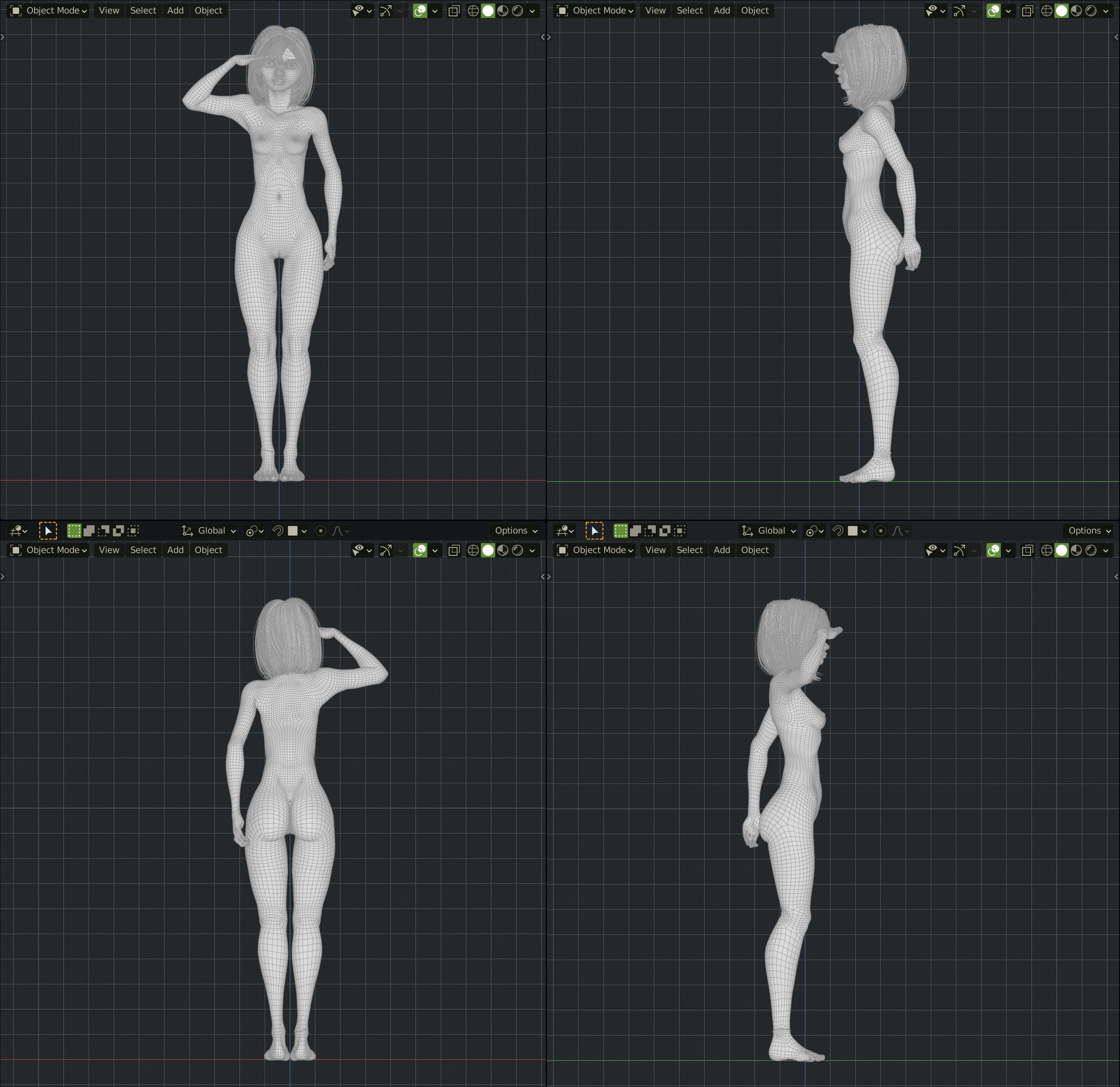 Monette Taida Rigged Female Blender Character 3D model_33