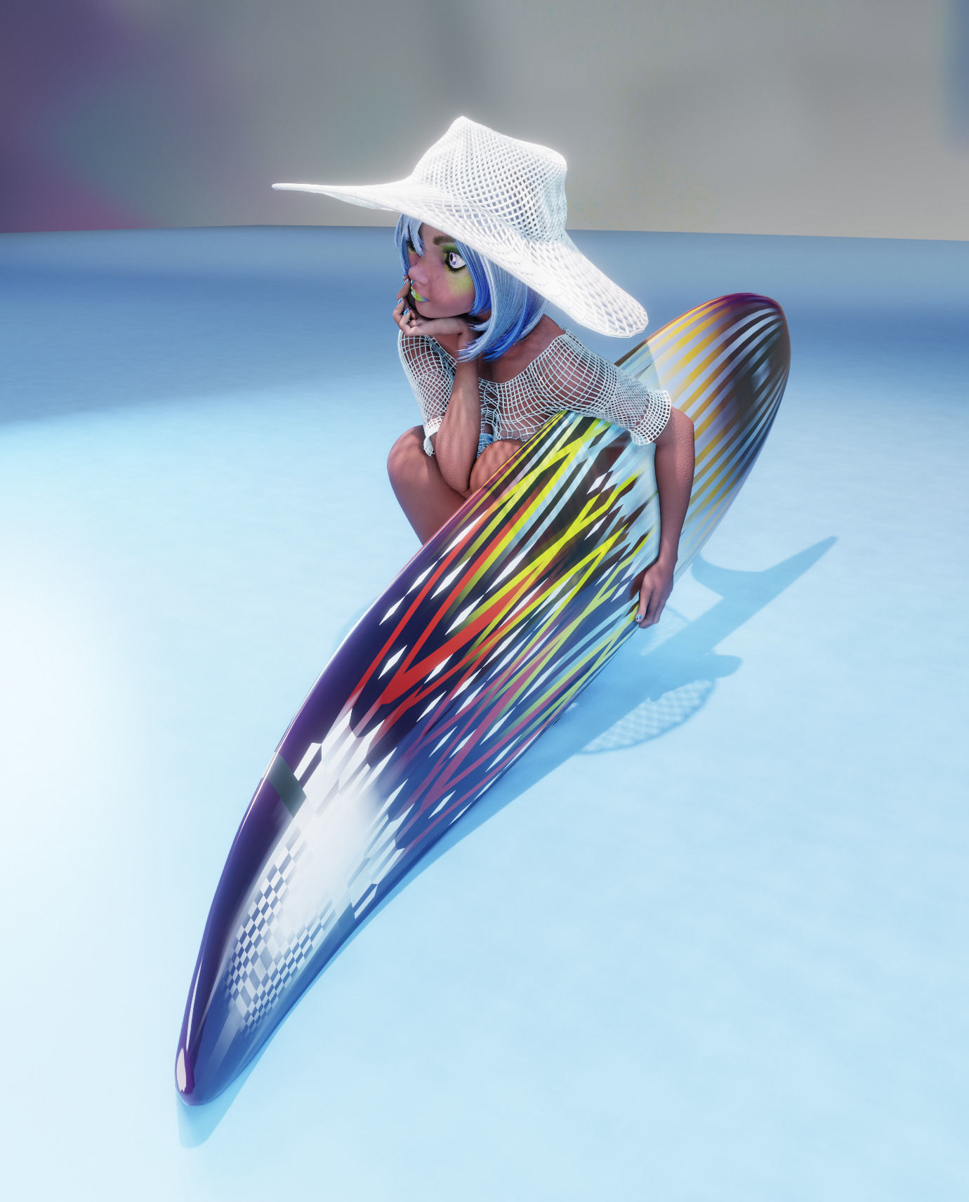 Monette Taida Rigged Female Blender Character 3D model_30