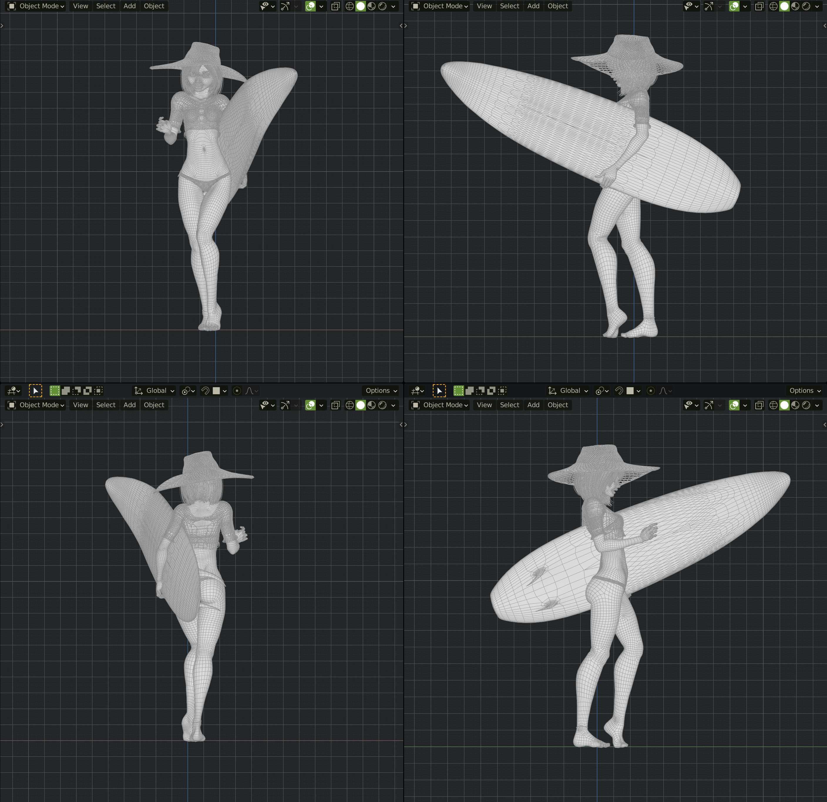 Monette Taida Rigged Female Blender Character 3D model_31