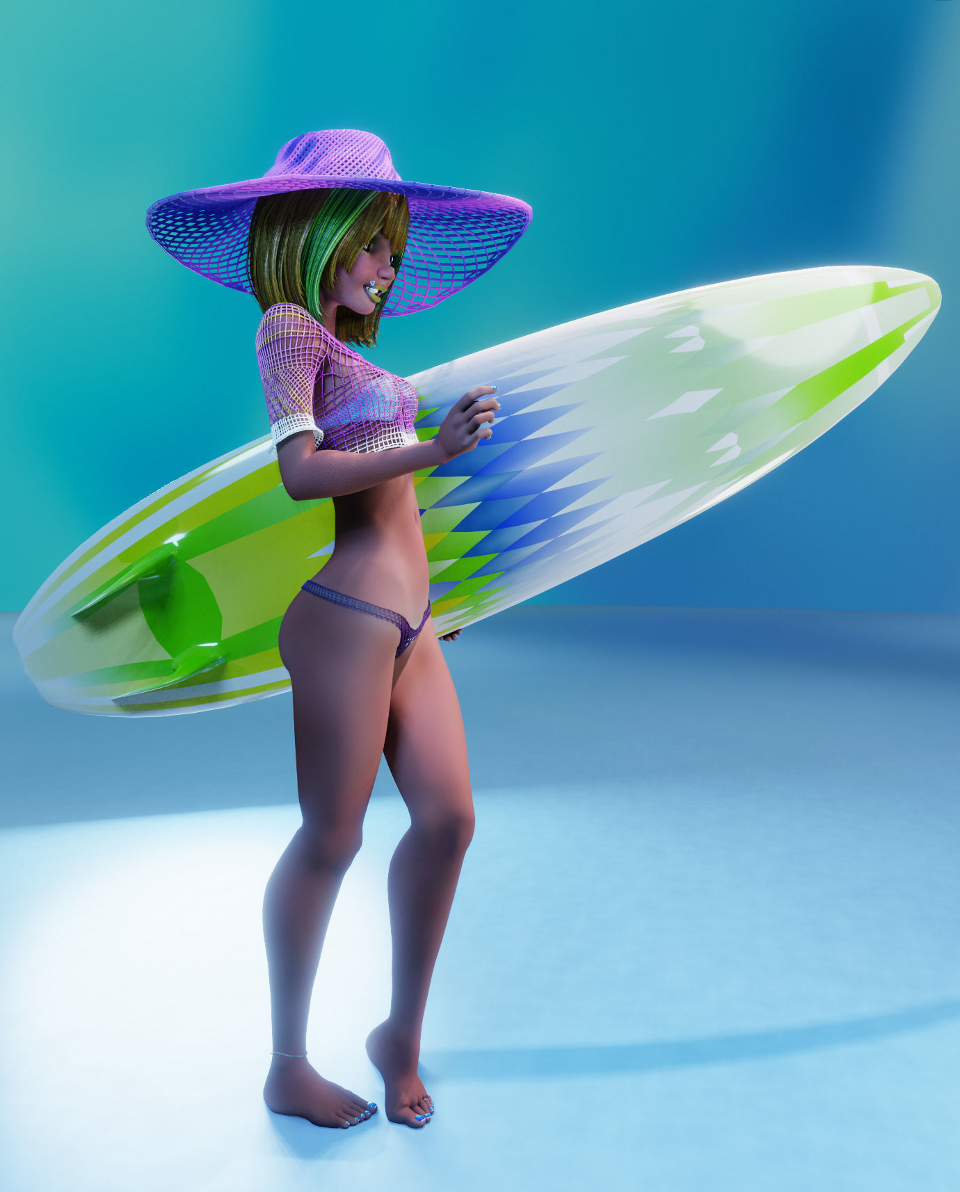 Monette Taida Rigged Female Blender Character 3D model_26