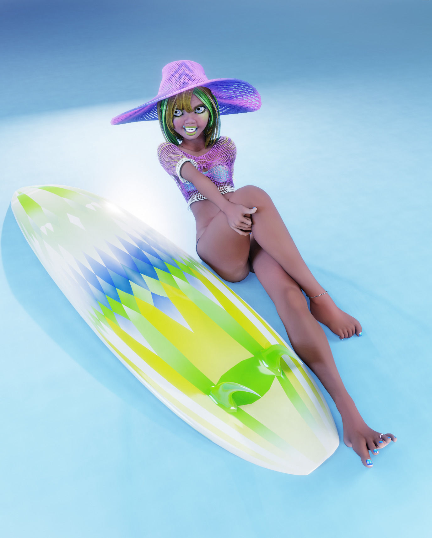 Monette Taida Rigged Female Blender Character 3D model_20