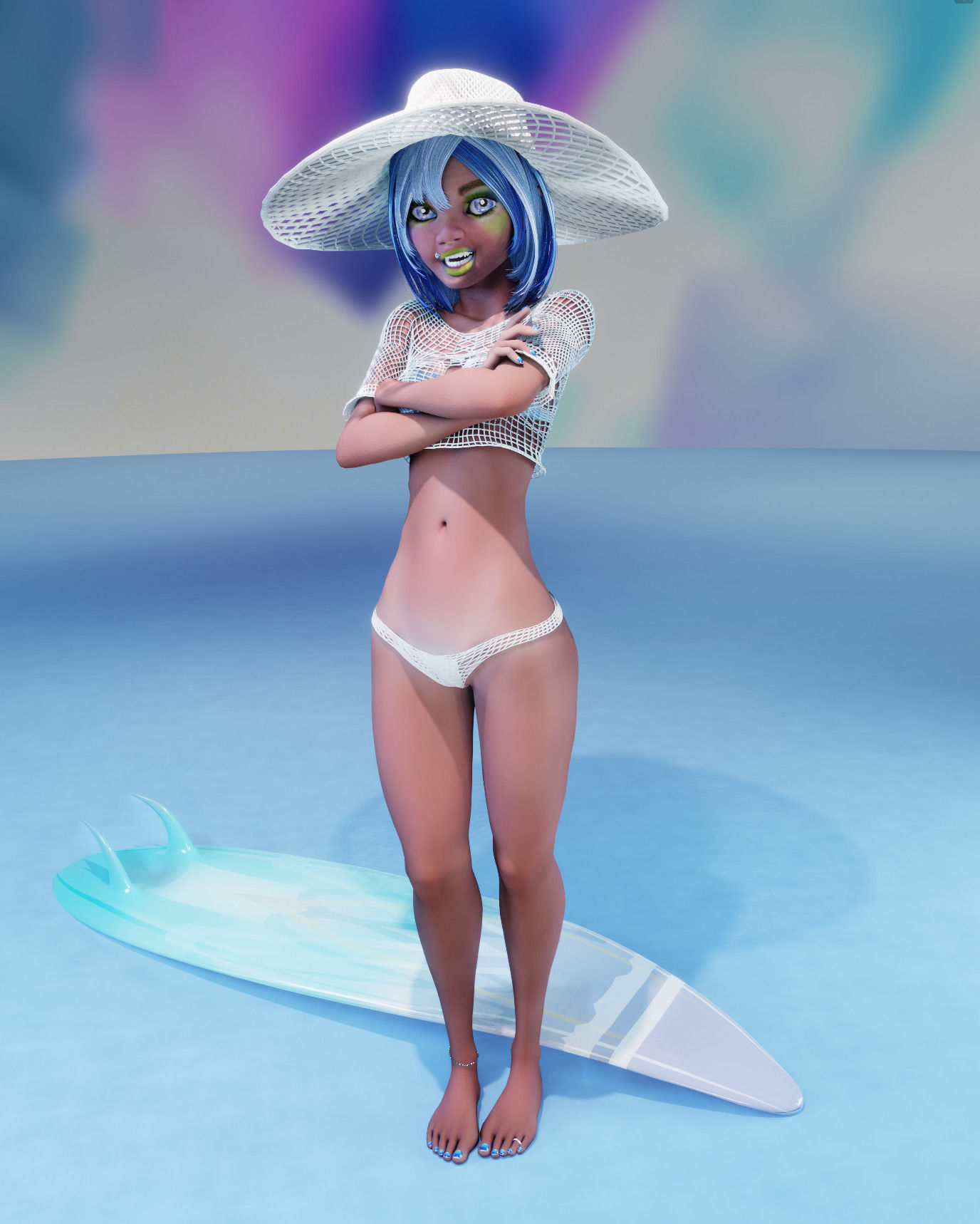 Monette Taida Rigged Female Blender Character 3D model_27