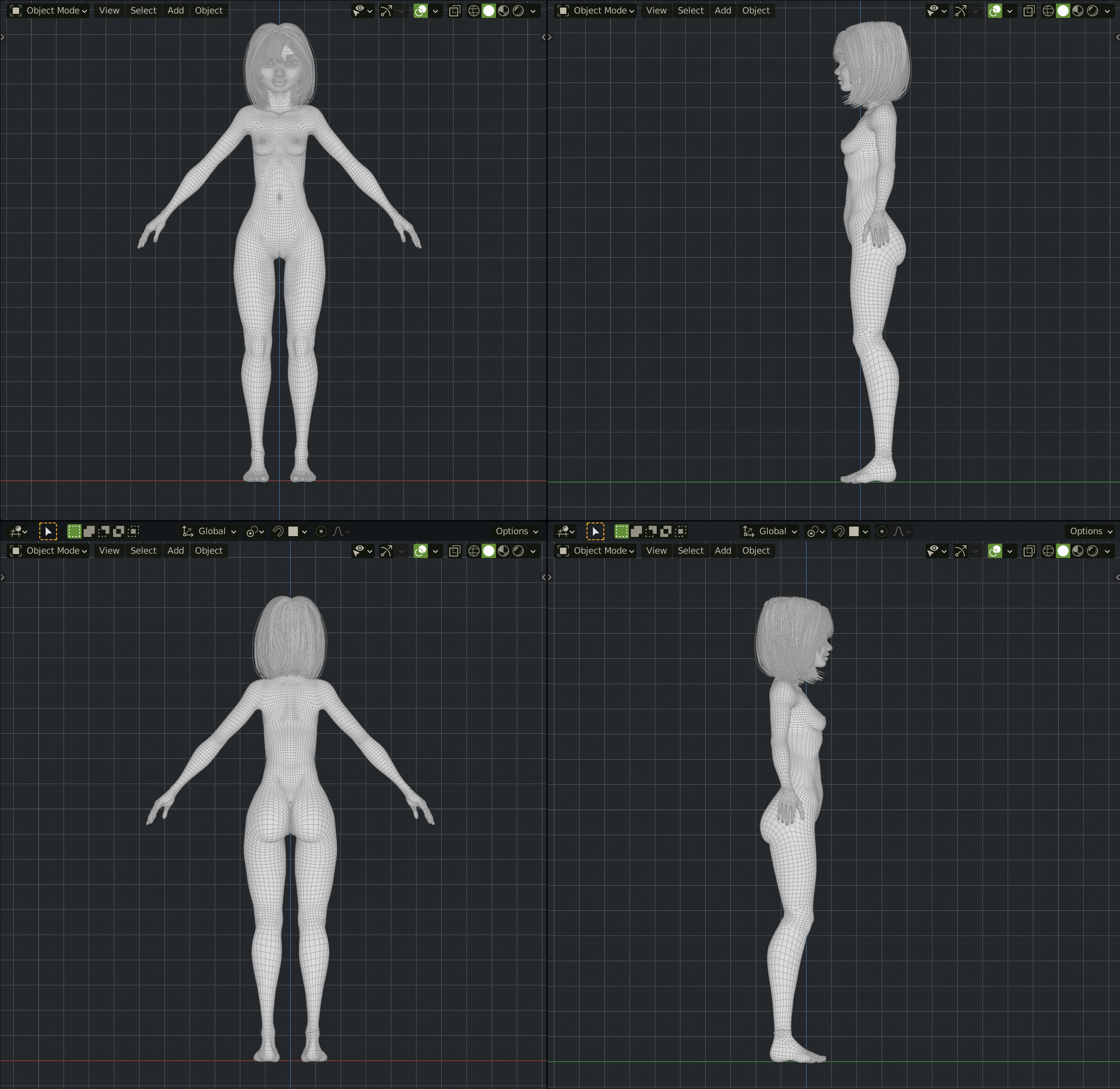 Monette Taida Rigged Female Blender Character 3D model_34