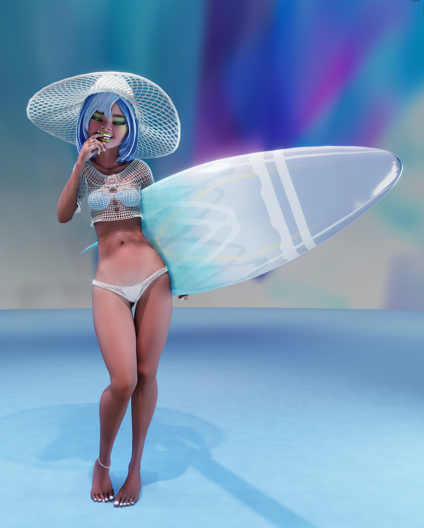 Monette Taida Rigged Female Blender Character 3D model_19