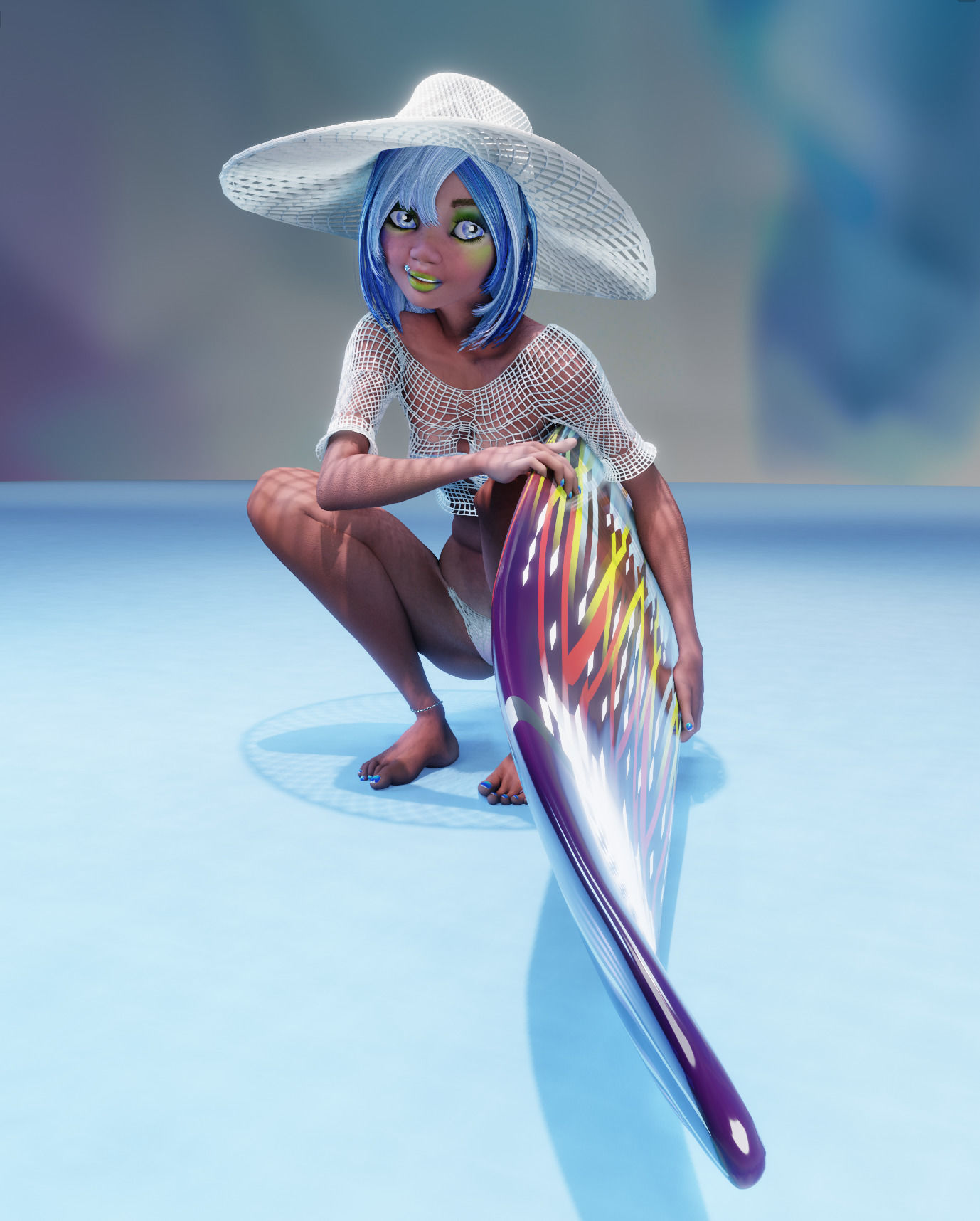 Monette Taida Rigged Female Blender Character 3D model_28