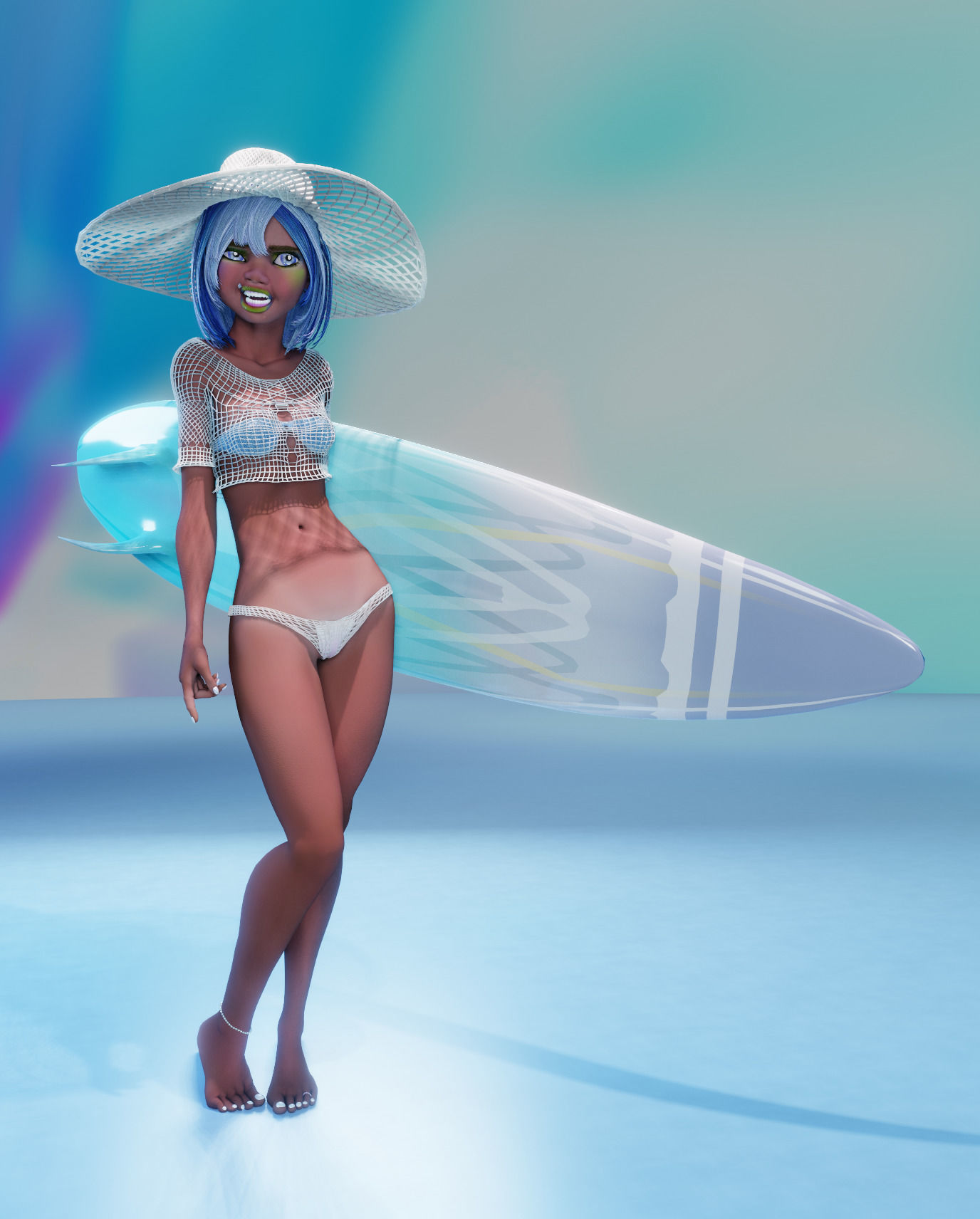 Monette Taida Rigged Female Blender Character 3D model_14