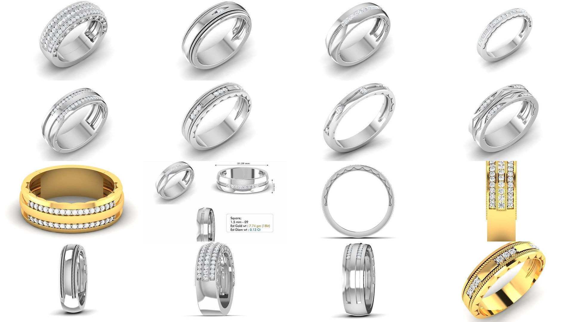 56 Band ring with renders 3dm 3D Model Collection_3