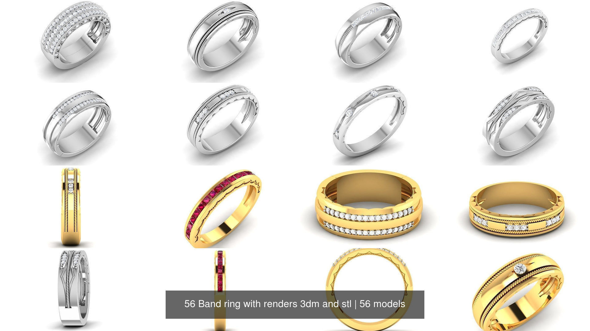 56 Band ring with renders 3dm 3D Model Collection_5