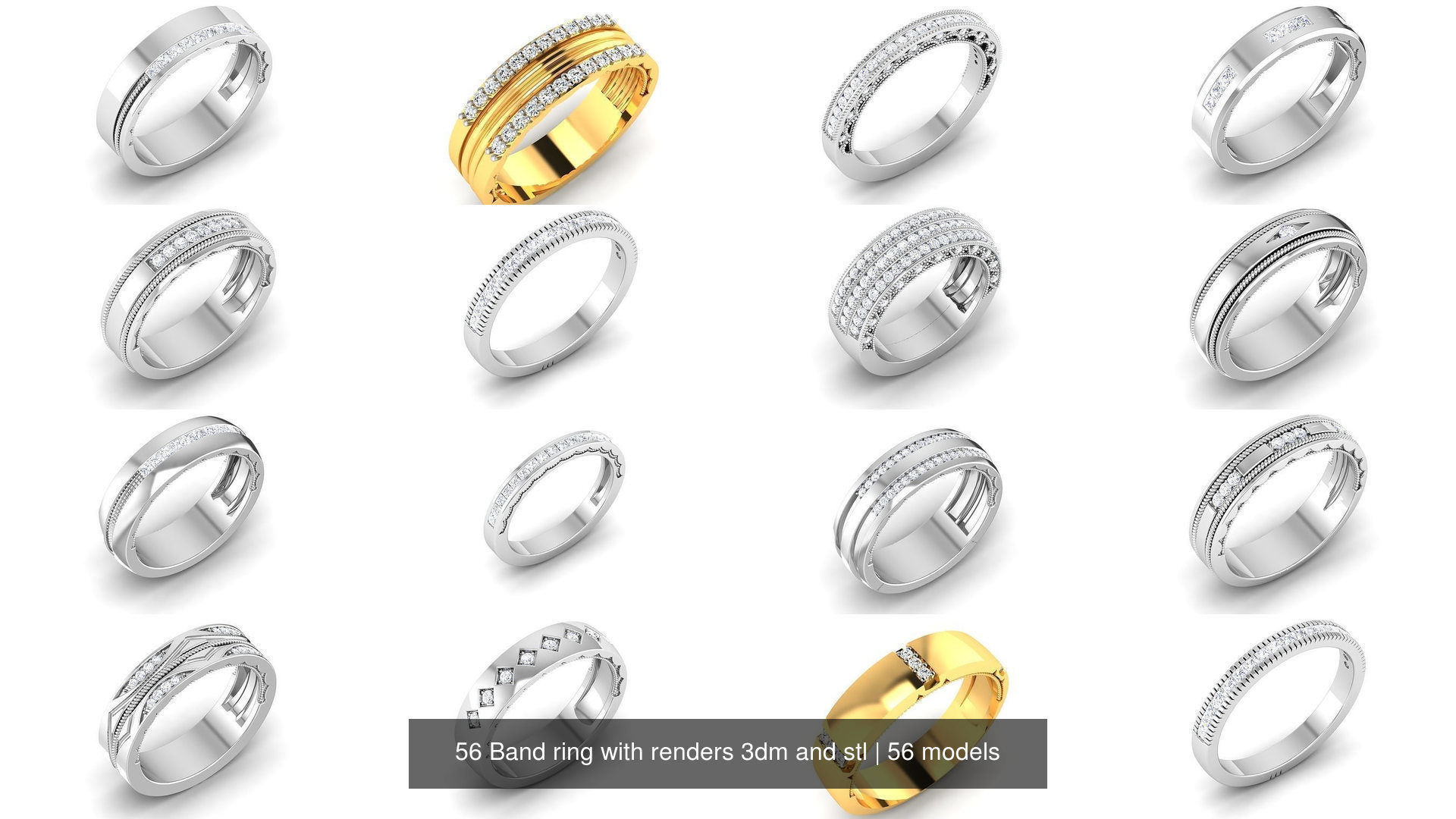 56 Band ring with renders 3dm 3D Model Collection_4