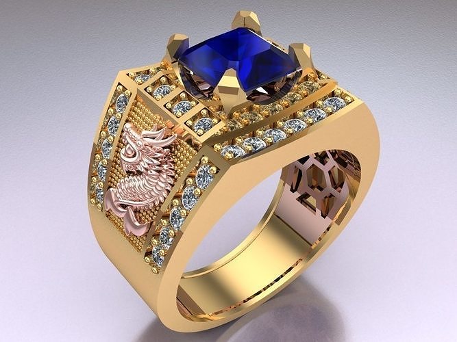 Dragon Rings - Men ring - N936 3D print model