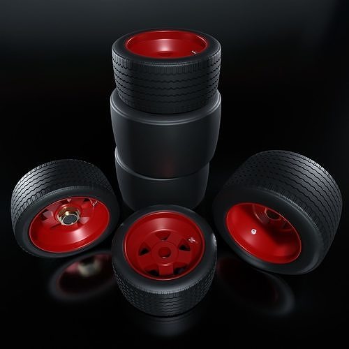 Lancia Stratos Tyre Set 3D model