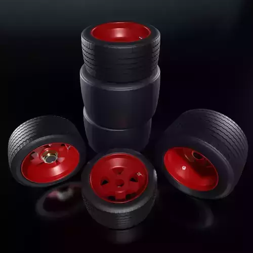 Lancia Stratos Tyre Set 3D model