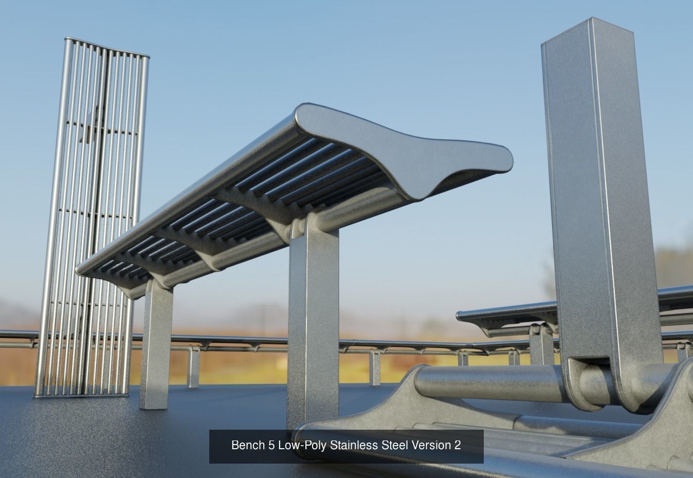 Large Park Bench Package 3D Model Collection_9