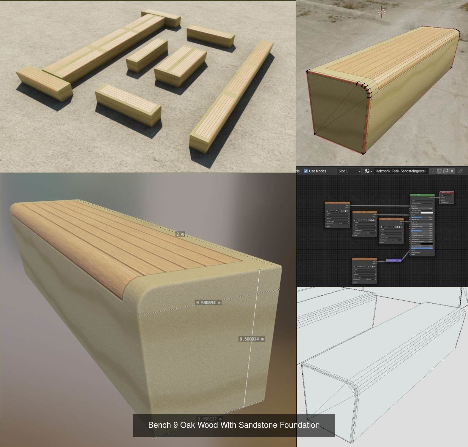 Large Park Bench Package 3D Model Collection_30