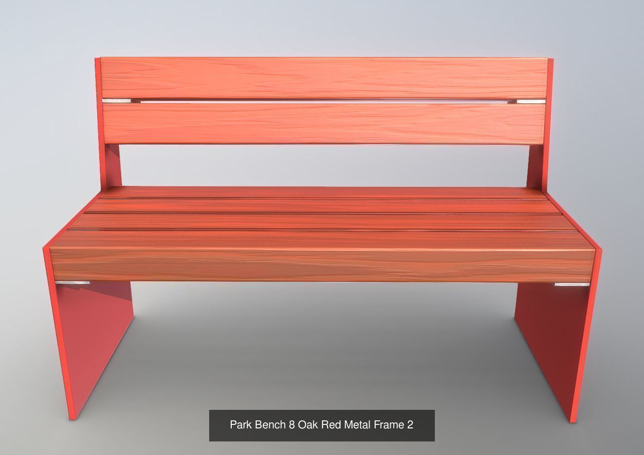 Large Park Bench Package 3D Model Collection_18