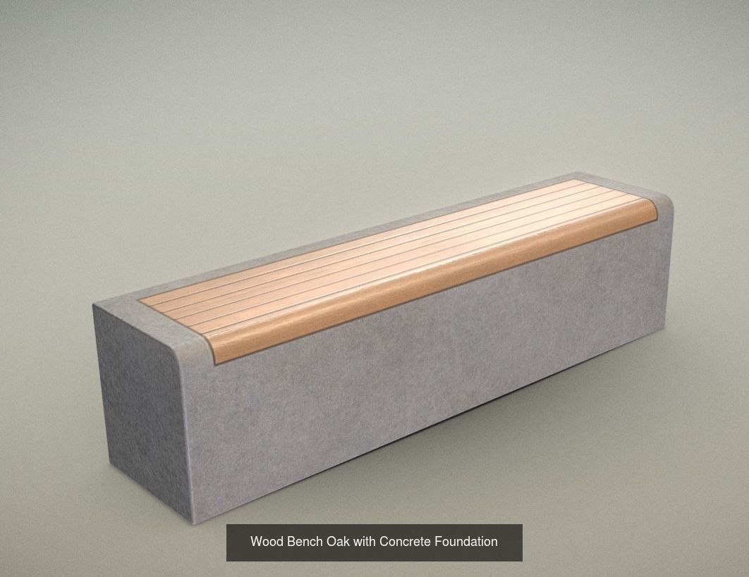 Large Park Bench Package 3D Model Collection_13