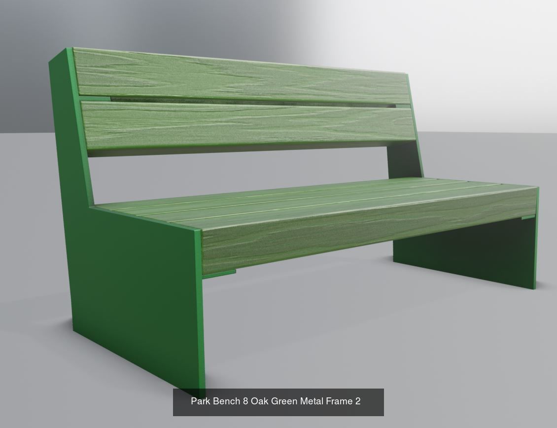 Large Park Bench Package 3D Model Collection_15