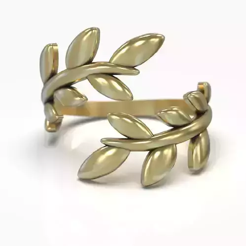 Ring women olive tree sprig Free 3D print model