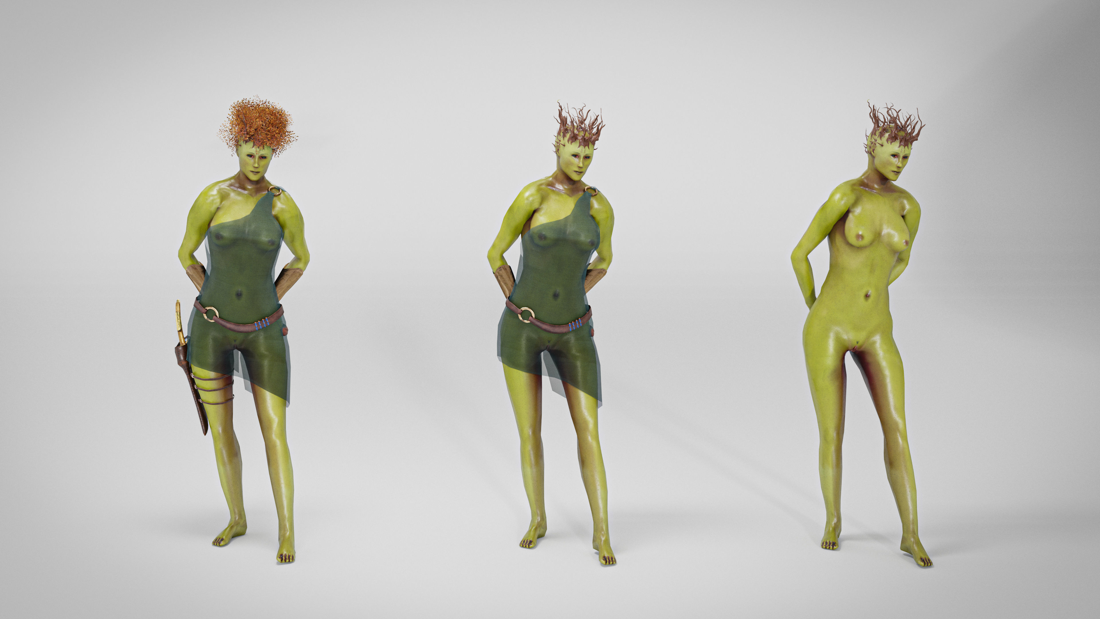 Scandinavian Creature Huldra Low-poly 3D model_7