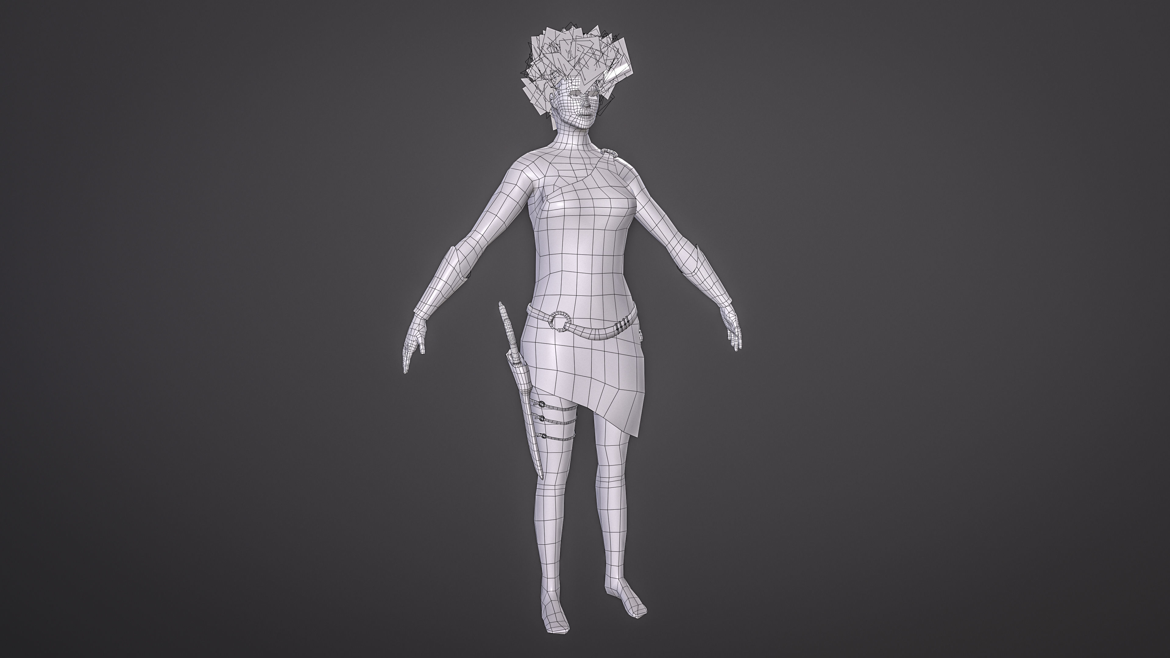 Scandinavian Creature Huldra Low-poly 3D model_16