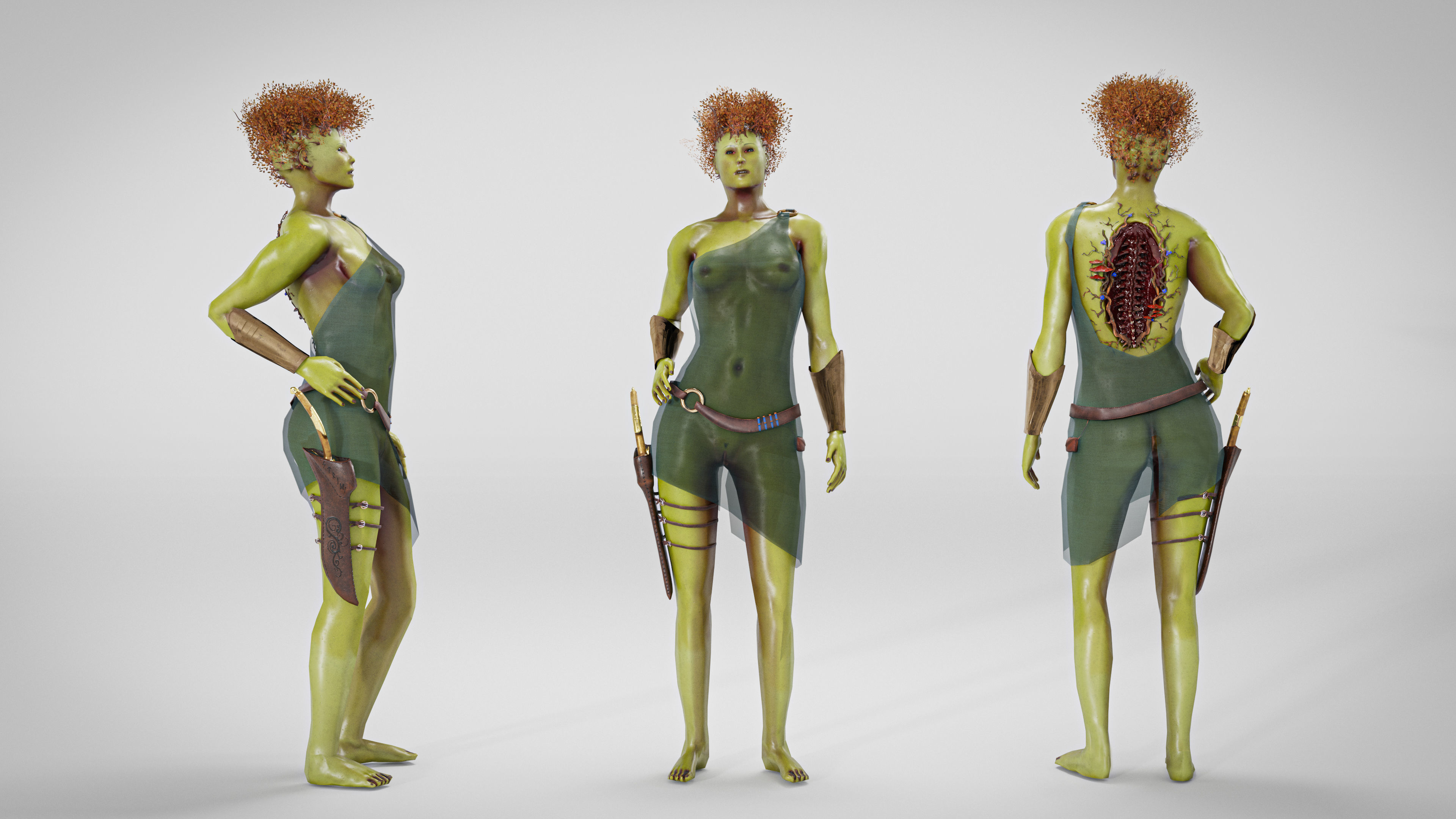 Scandinavian Creature Huldra Low-poly 3D model_5