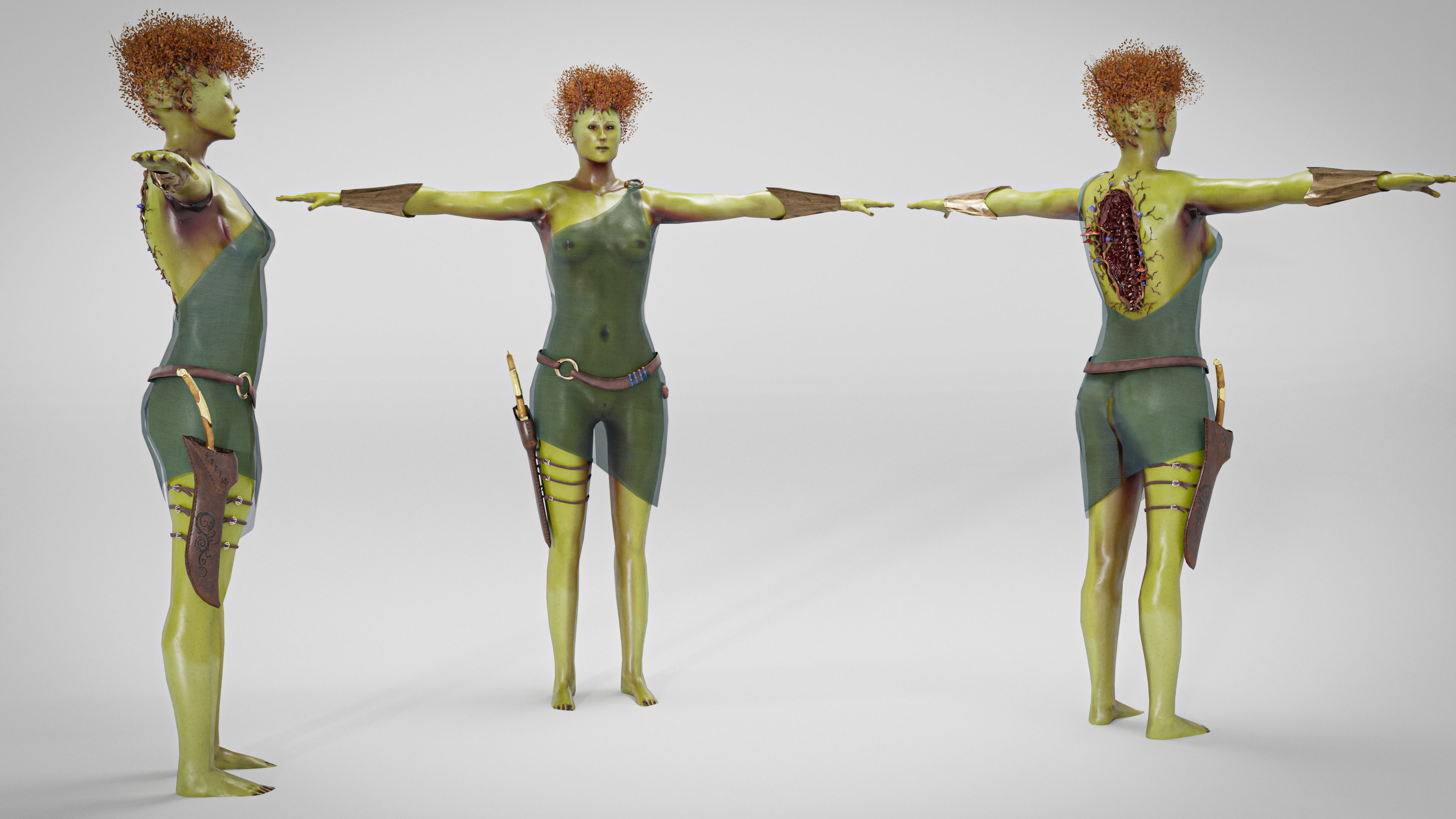 Scandinavian Creature Huldra Low-poly 3D model_6