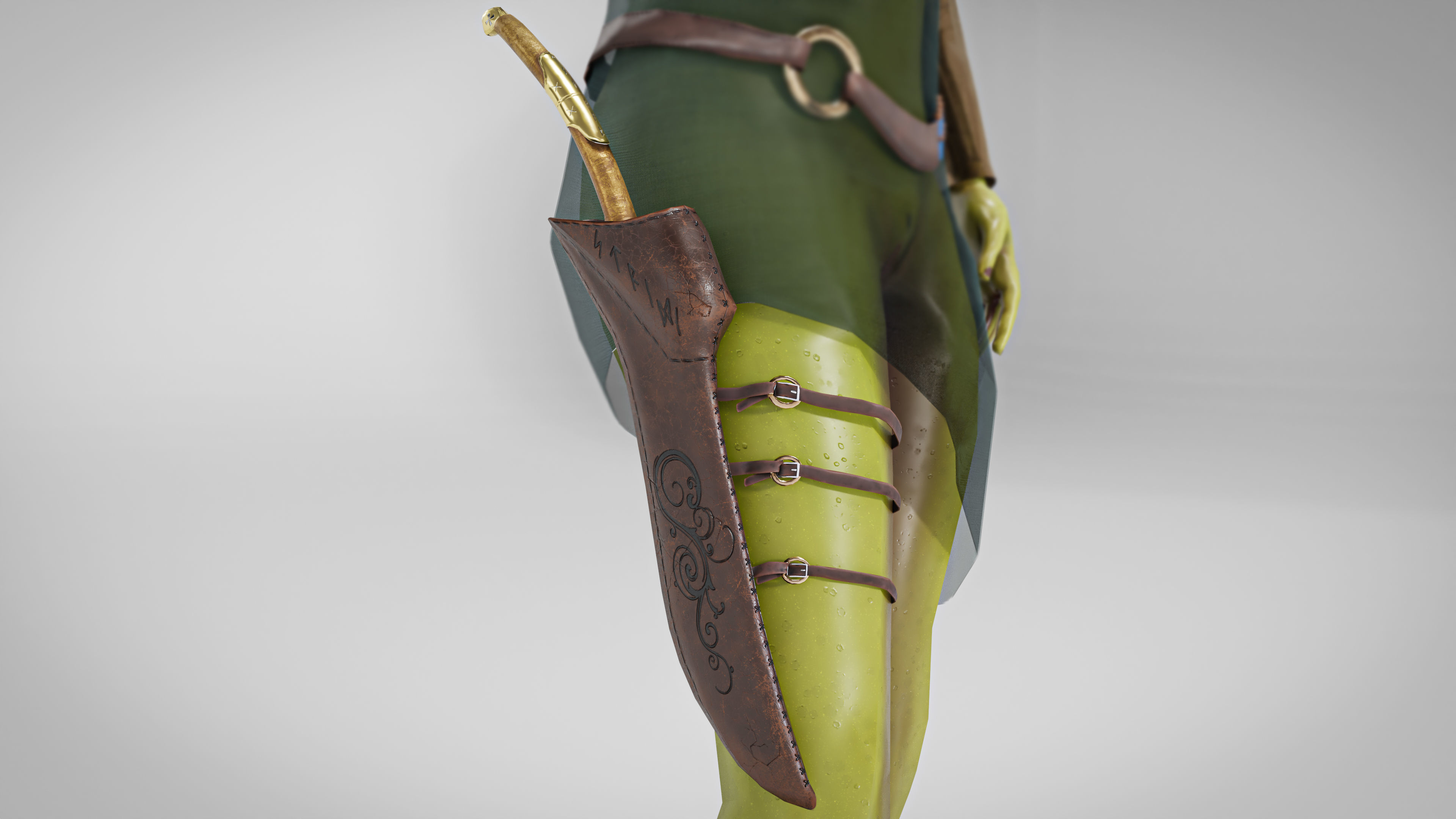 Scandinavian Creature Huldra Low-poly 3D model_9