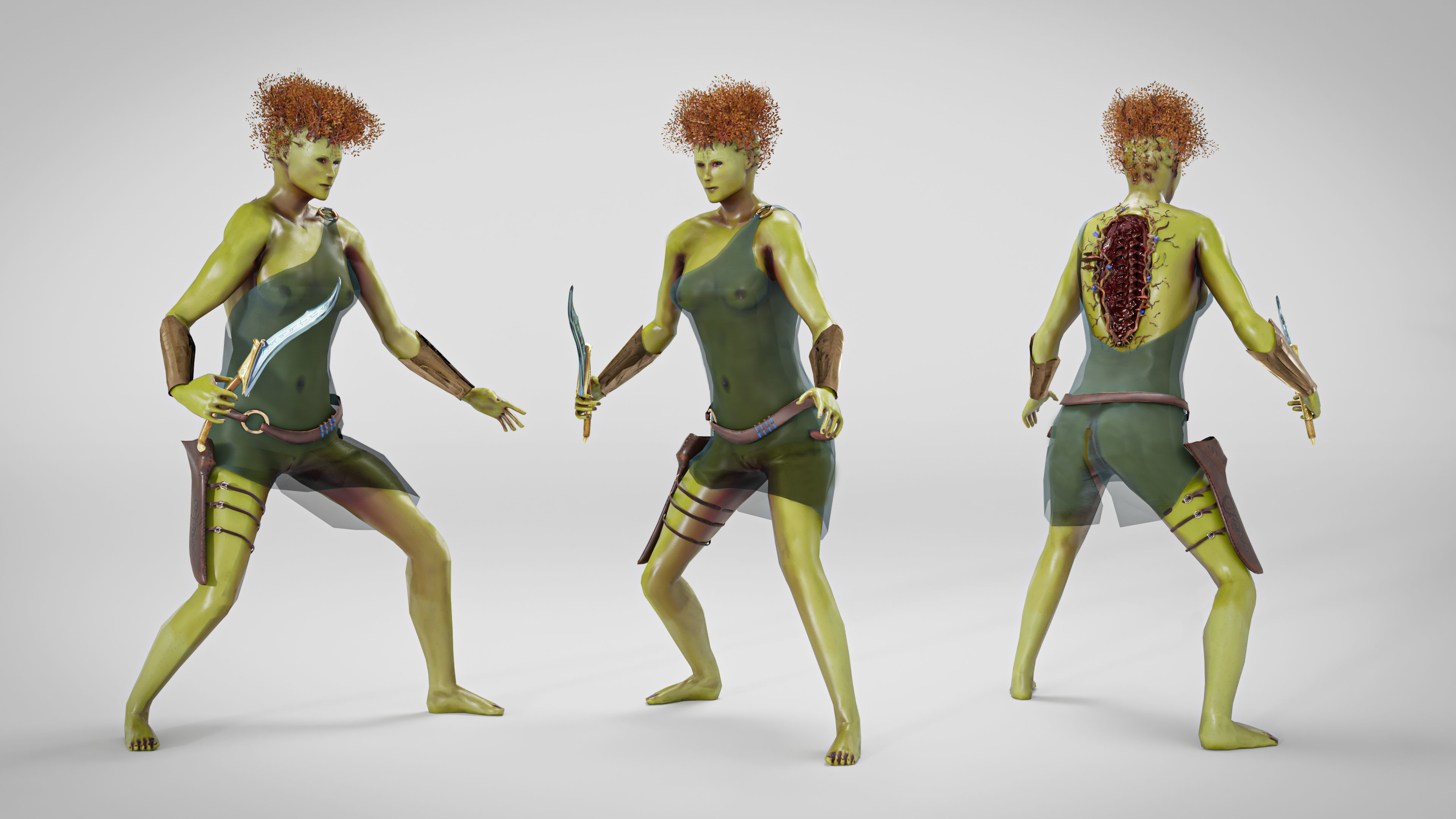 Scandinavian Creature Huldra Low-poly 3D model_4