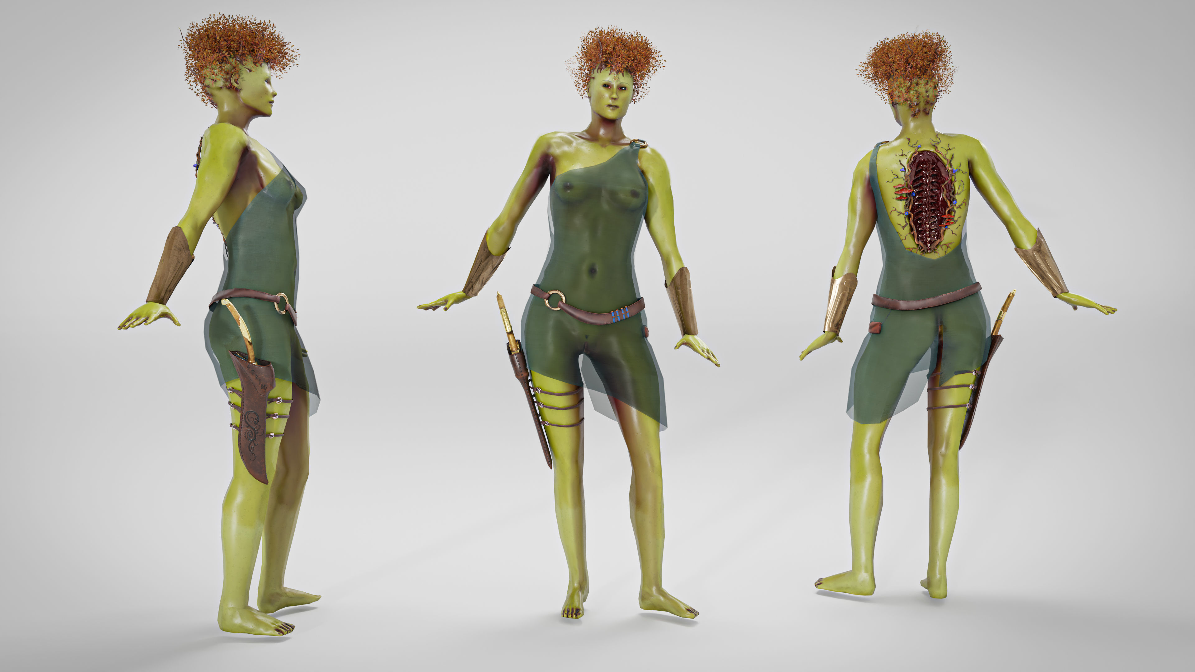 Scandinavian Creature Huldra Low-poly 3D model_3