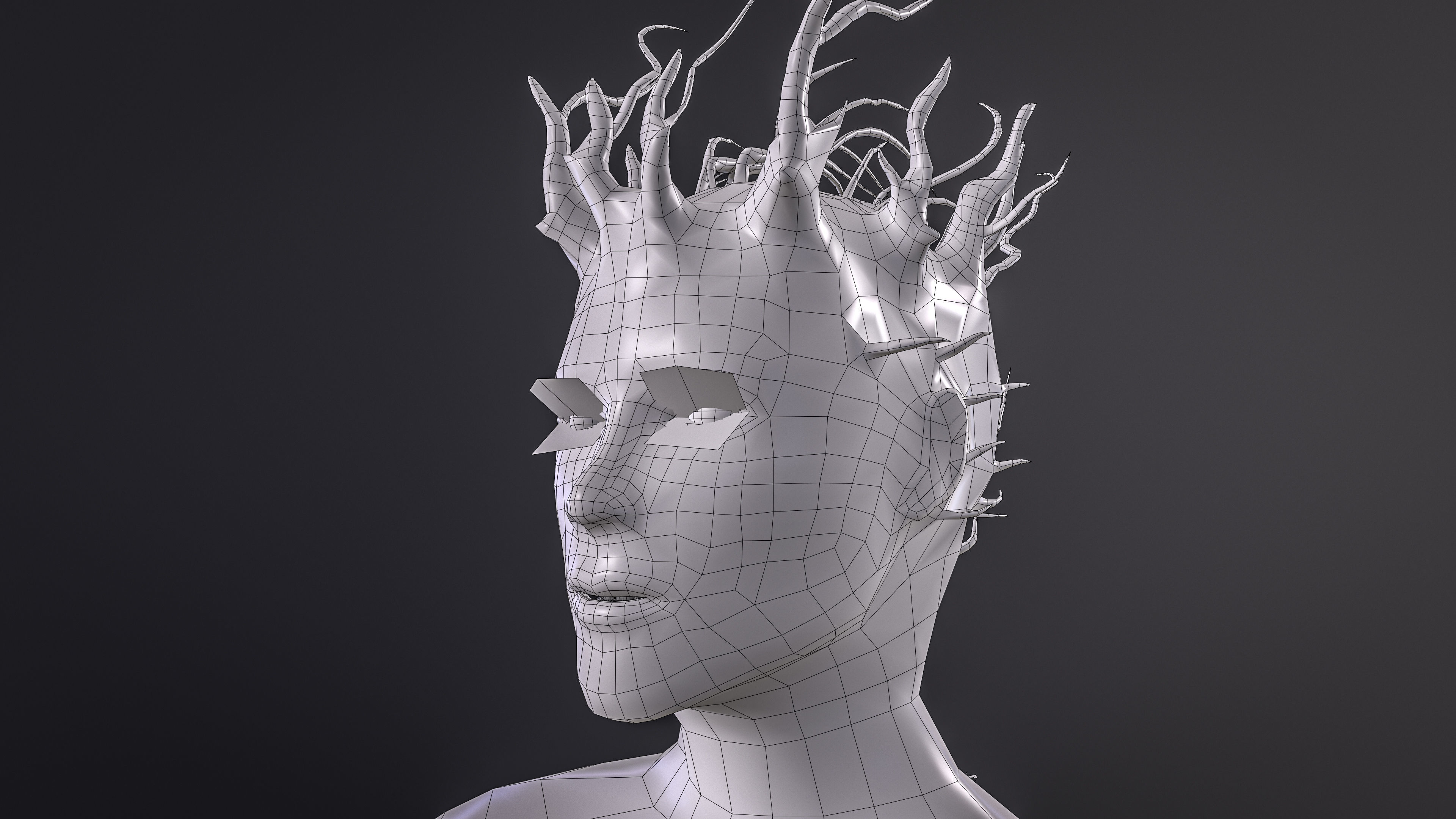 Scandinavian Creature Huldra Low-poly 3D model_17