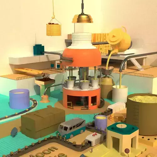 cartoon coffee factory