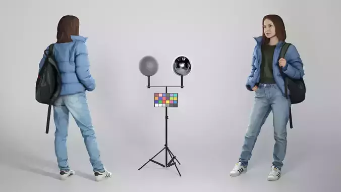 Beautiful woman in puffer jacket 310