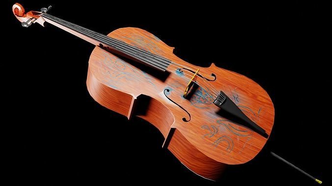 Cello Low-poly 3D model