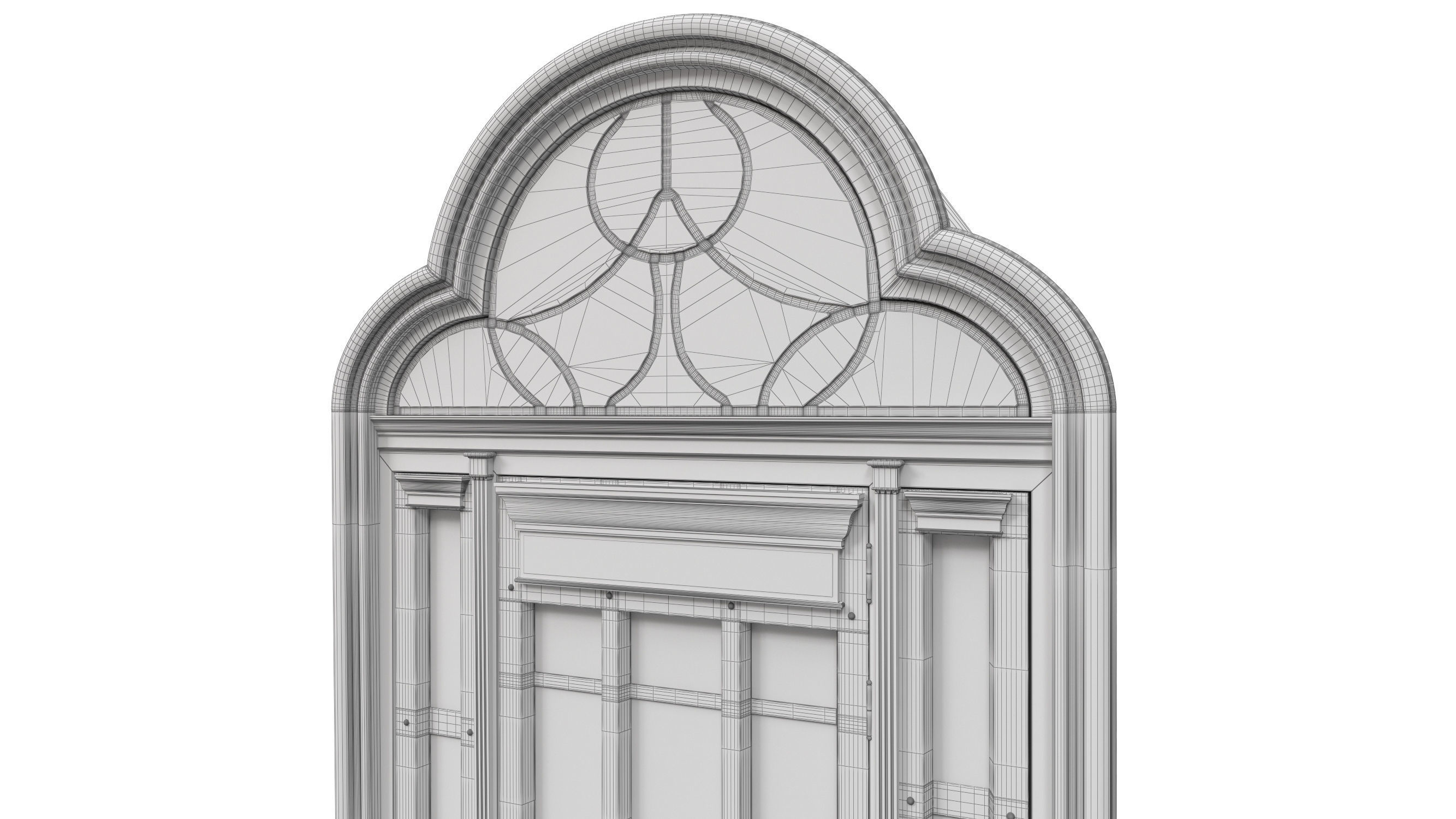 Entrance classic door 51 3D model_10