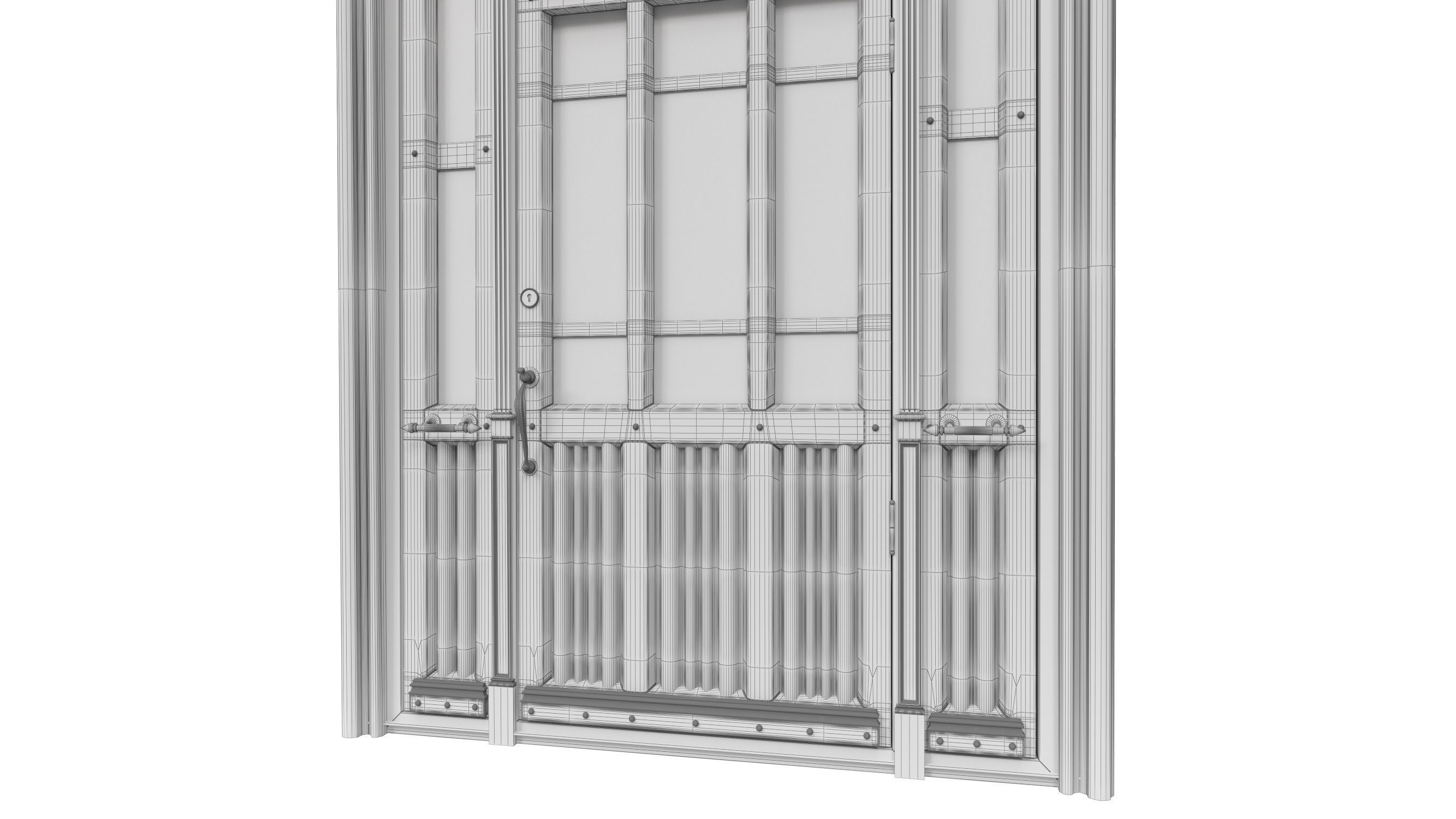 Entrance classic door 51 3D model_6