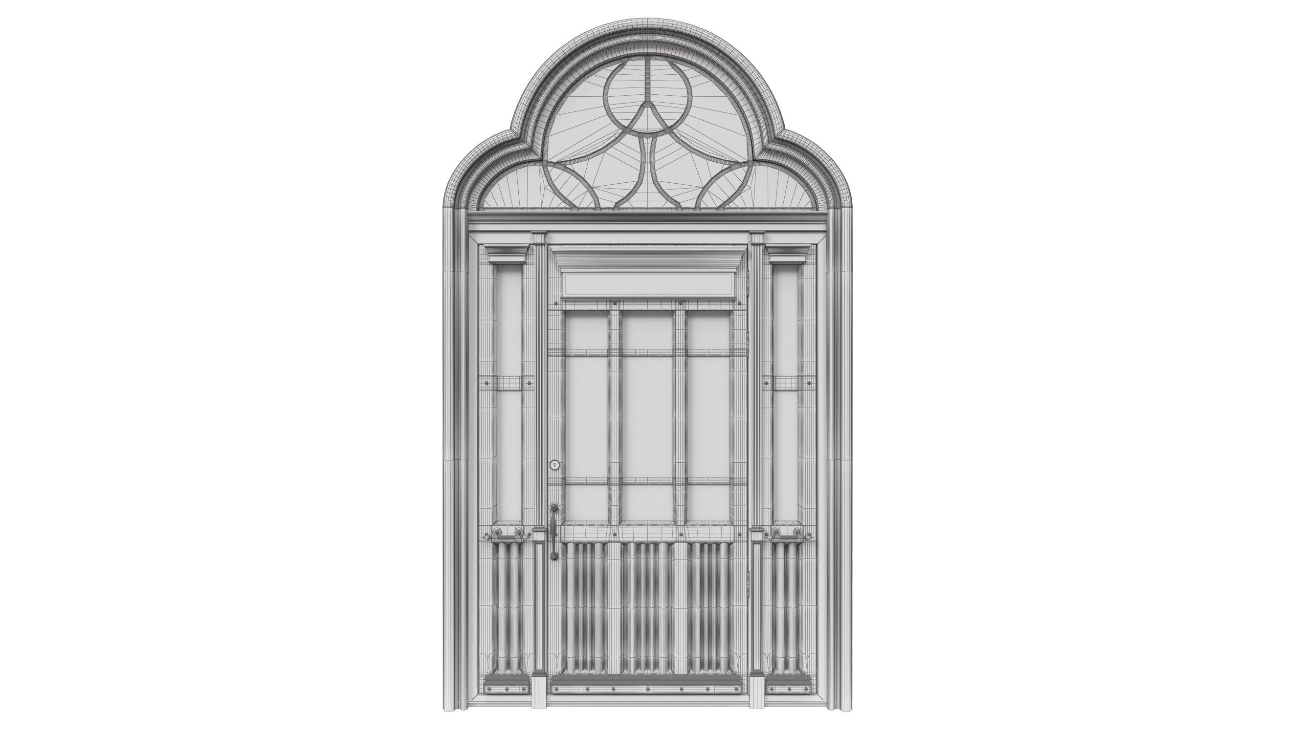 Entrance classic door 51 3D model_7