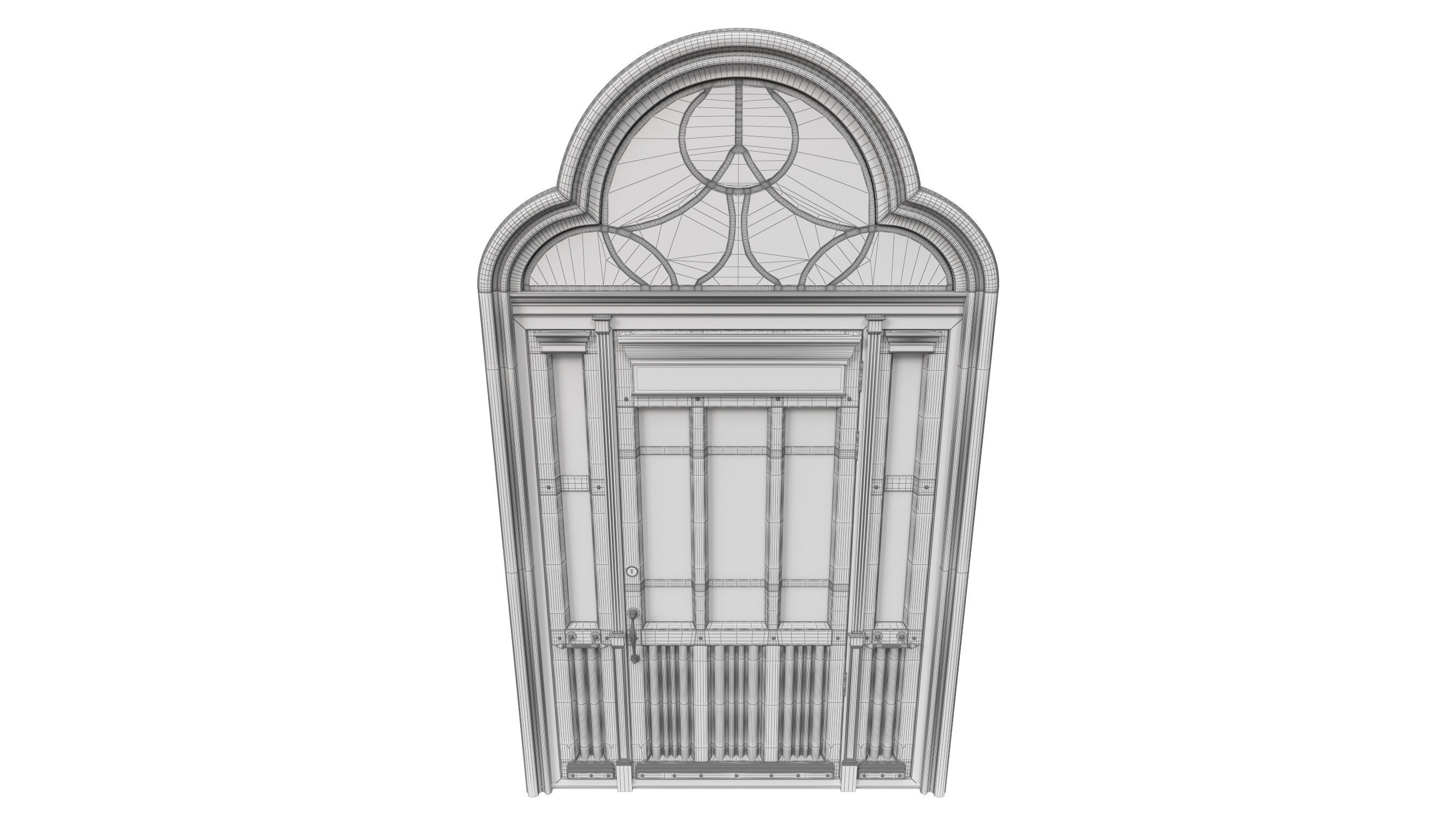 Entrance classic door 51 3D model_8