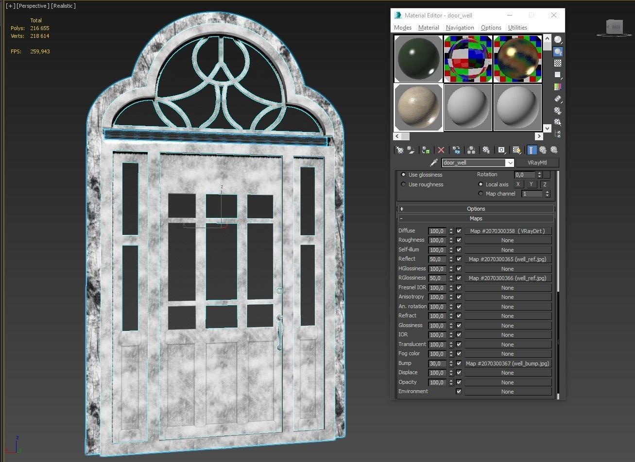 Entrance classic door 51 3D model_13