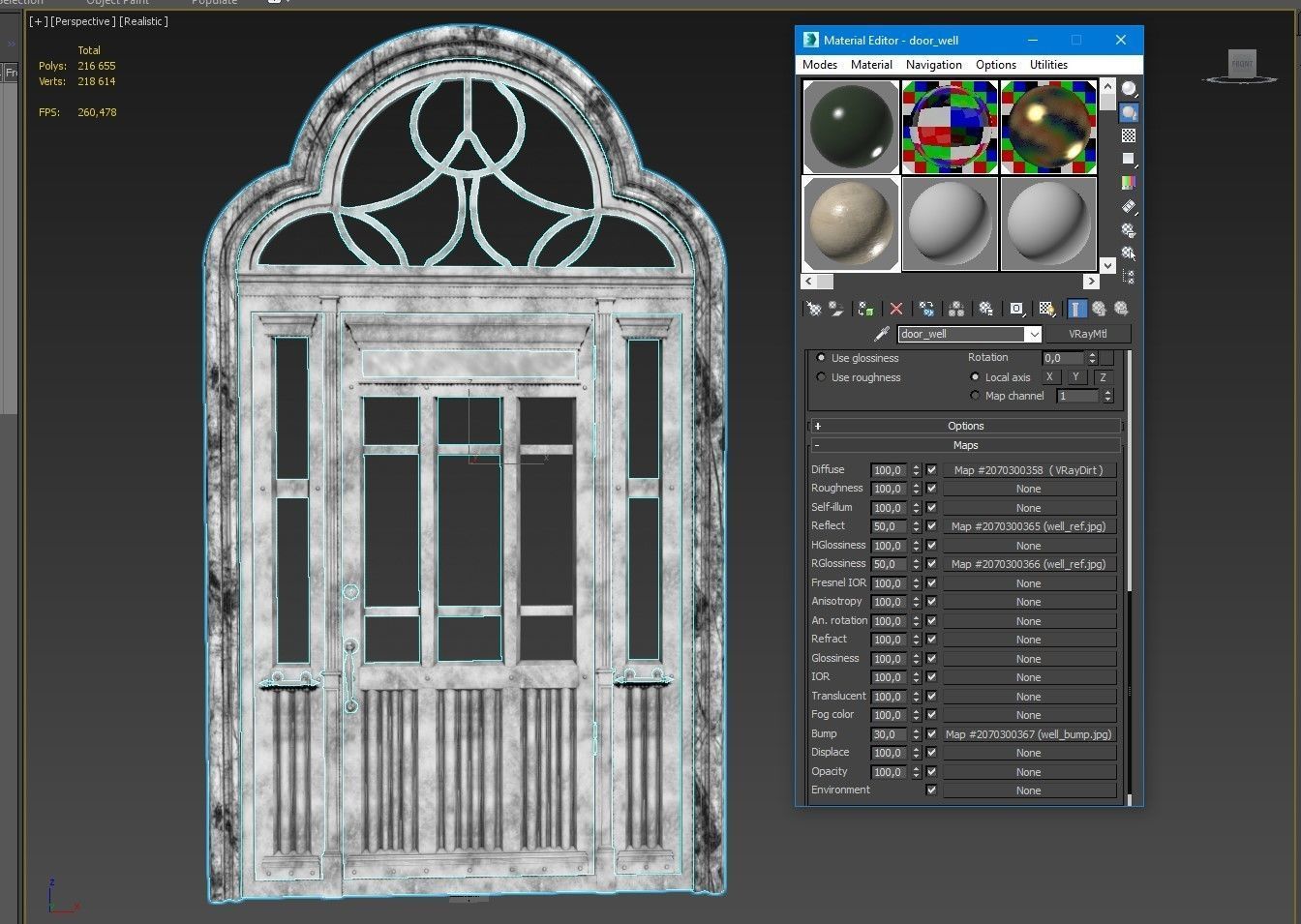 Entrance classic door 51 3D model_12